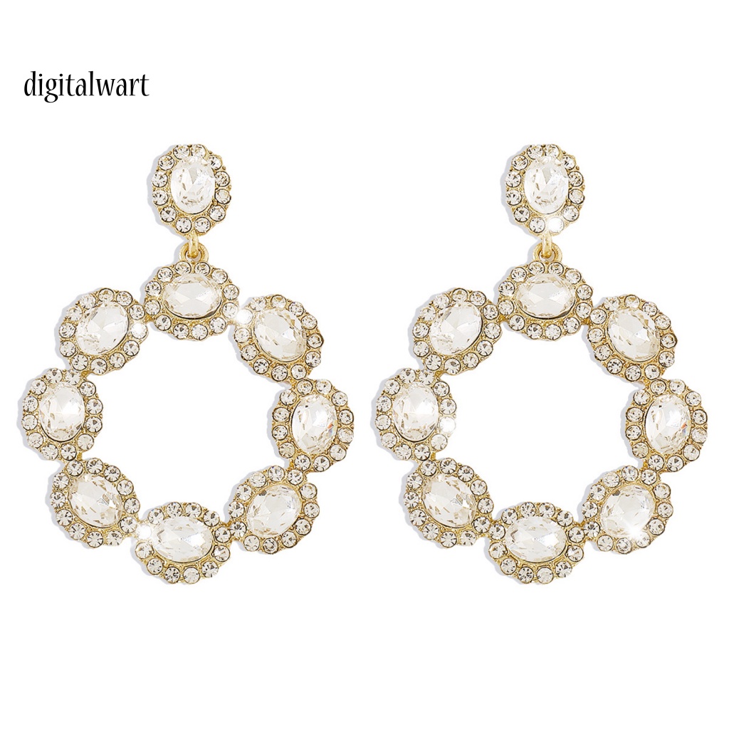 Kỹ Thuật Số| 1 Đôi Bông Tai Hình Học Đính Đá Lấp Lánh Phong Cách Vintage