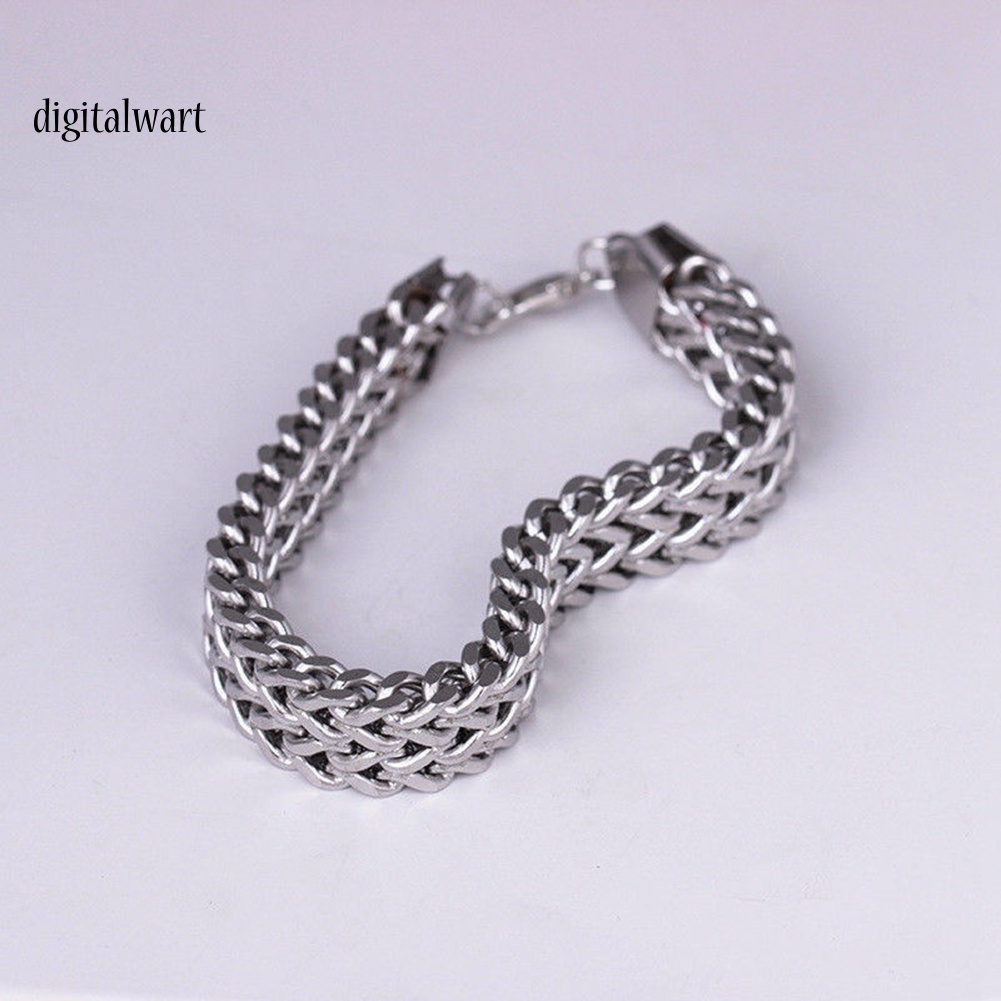 Kỹ Thuật Số| Vòng Tay Dây Xích Bằng Thép Không Gỉ Thiết Kế Đơn Giản Cho Nam