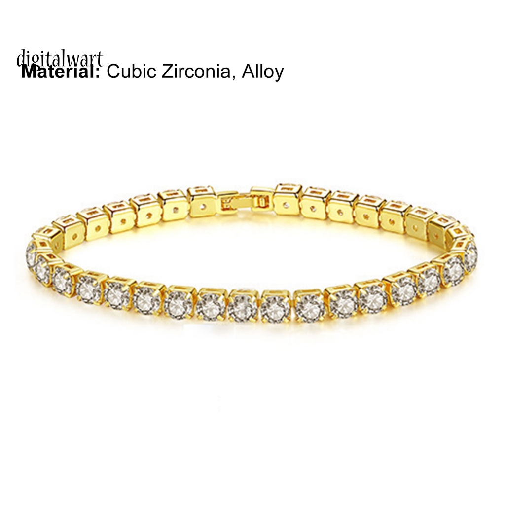 Kỹ Thuật Số| Vòng Tay Mạ Bạc Đính Đá Zircon Lấp Lánh Thời Trang Dự Tiệc Cho Nữ