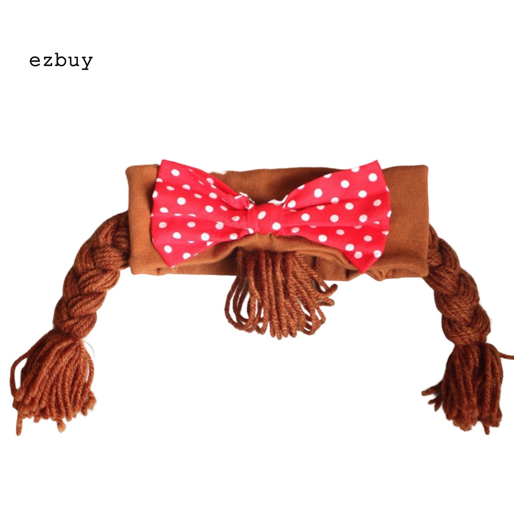 Cài Tóc Đính Nơ Giả Thắt Bím Dễ Thương Cho Bé Gái