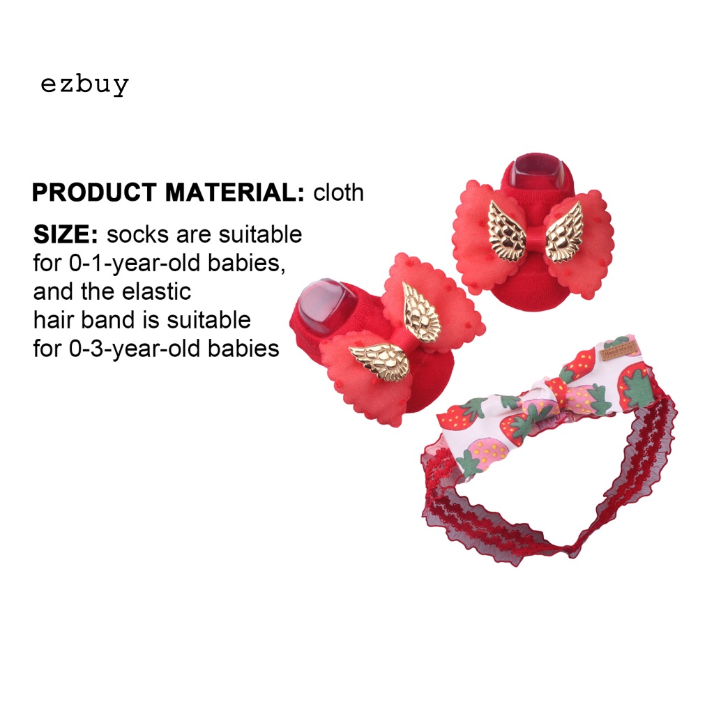 Set Vớ + Băng Đô Mềm Mại Chống Trượt Xinh Xắn Cho Bé