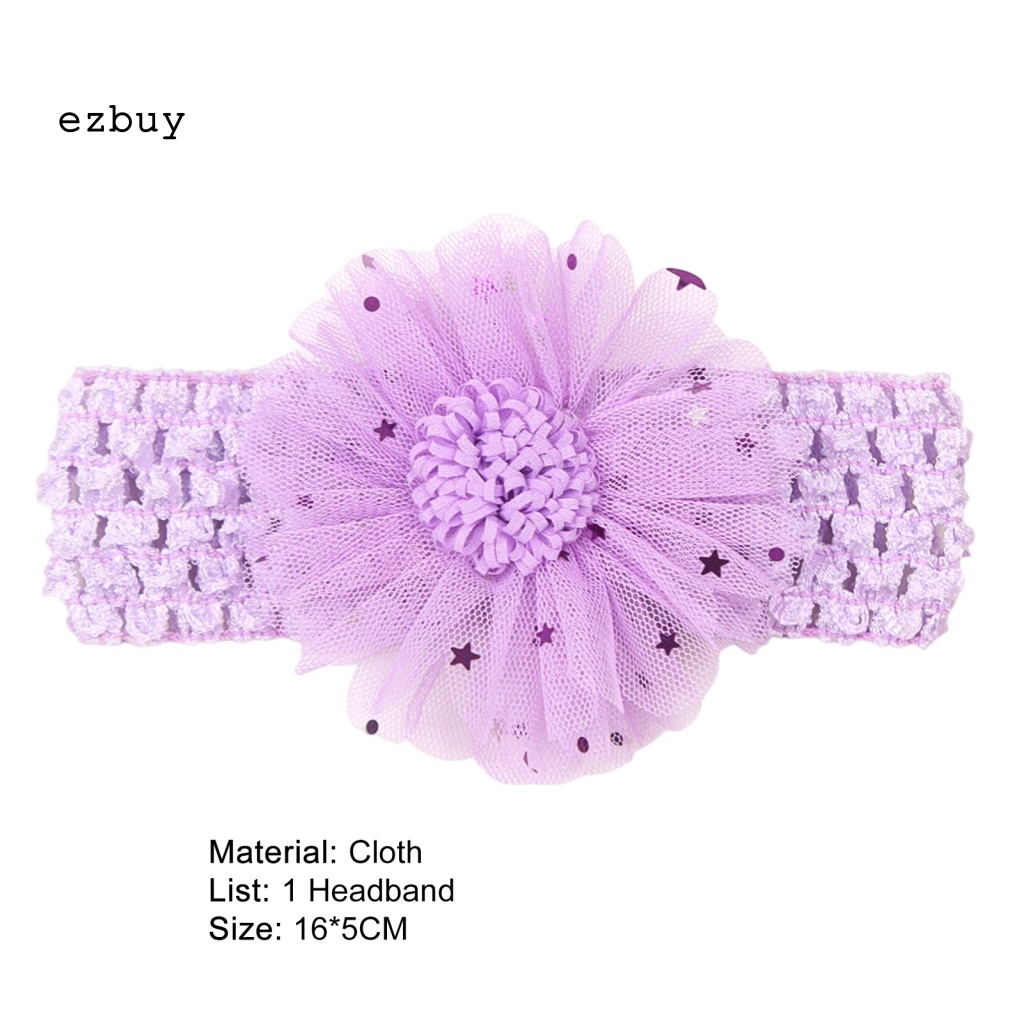 [EY] Băng Đô Cài Tóc Mềm Mại Phối Ren Lưới Thiết Kế Hình Hoa Đính Kim Sa Đáng Yêu Quyến Rũ Phong Cách Công Chúa Mùa Hè