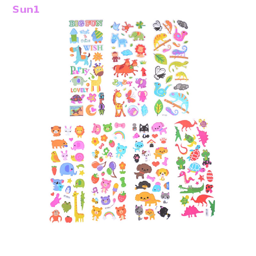 Set 6 Tấm Hình Dán Động Vật Hoạt Hình Đáng Yêu Dành Cho Bé 1 >