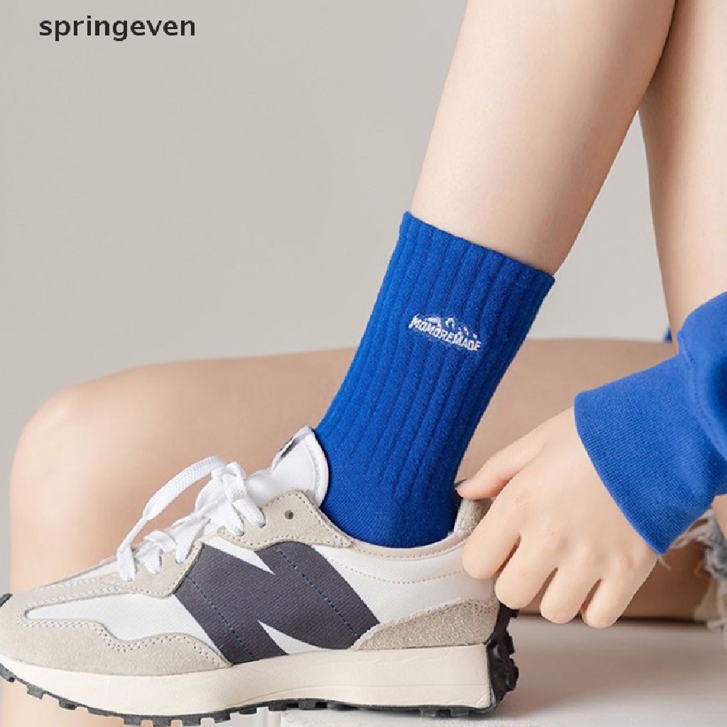 Springeven Vớ Cotton Len Dày Dặn Thêu Họa Tiết Núi Tuyết Đơn Giản Thanh Lịch Cho Nam Và Nữ Vào Mùa Đông