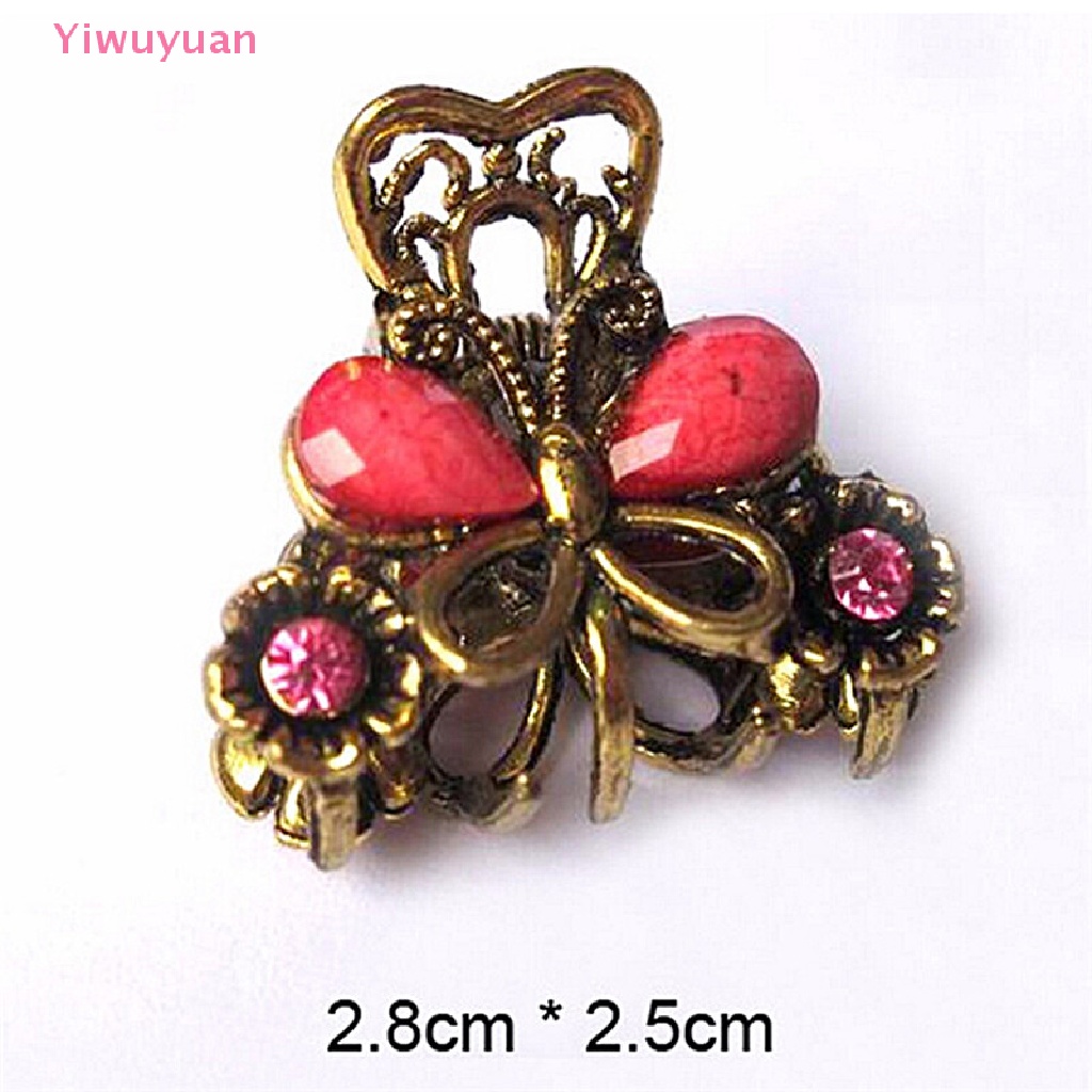 Kẹp Tóc Hình Bướm Mini Bằng Nhựa Resin Phong Cách Retro Thời Trang Cho Nữ
