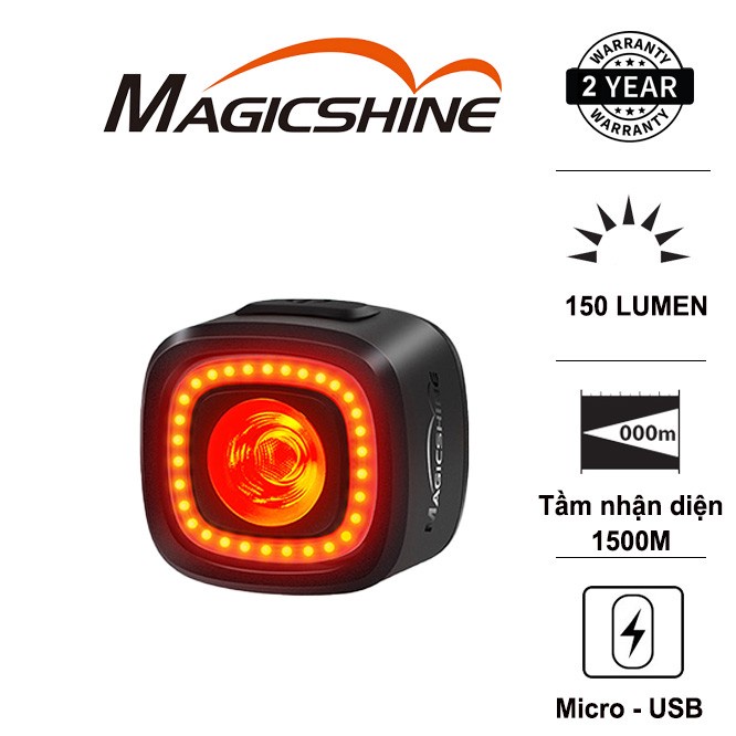 Đèn hậu xe đạp MAGICSHINE SEEMEE 150 độ sáng 150 lumen tầm nhận diện 1.500m