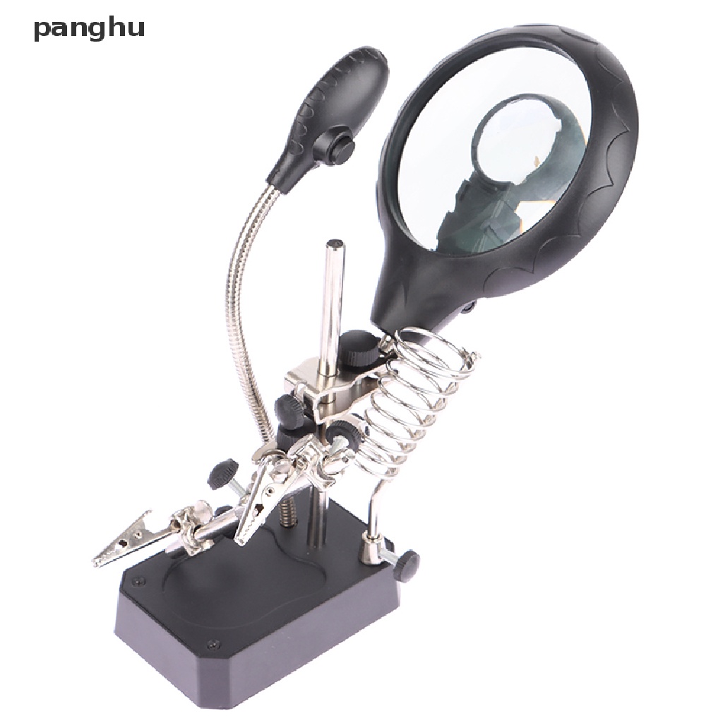1 Cái Giá Đỡ Kim Loại Kính Lúp Có Đèn Led Hỗ Trợ Hàn Điện