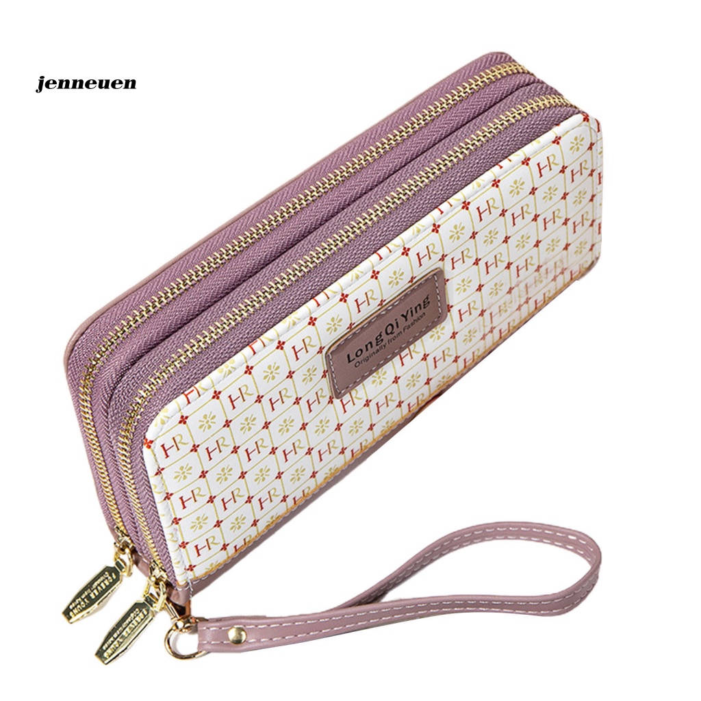 Ví Giả Da Đựng Tiền Xu / Thẻ Đa Năng Cỡ Lớn In Họa Tiết Xinh Xắn Giá Đỡ