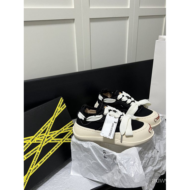 Giá Nhà Máy Sản Xuất SMILEREPUBLIC Jianji Giày Canvas Đế Dày Mặt Cười Phong Cách Jianji Influencer V4ZI