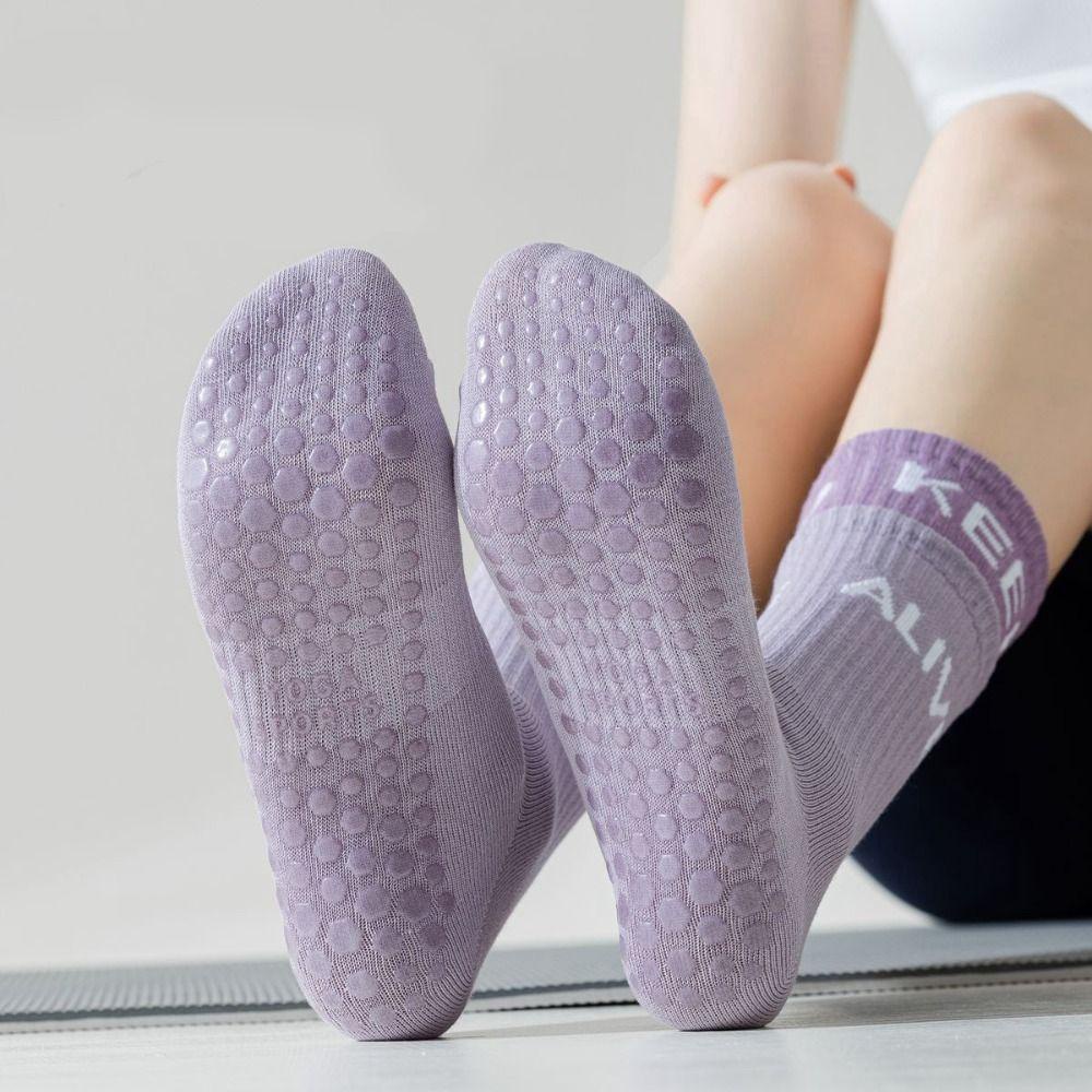 Vớ Tập Yoga / Thể Dục Thấm Hút Mồ Hôi Thoáng Khí Chống Trượt Bằng Silicon Thời Trang Cho Nữ 26Eddie