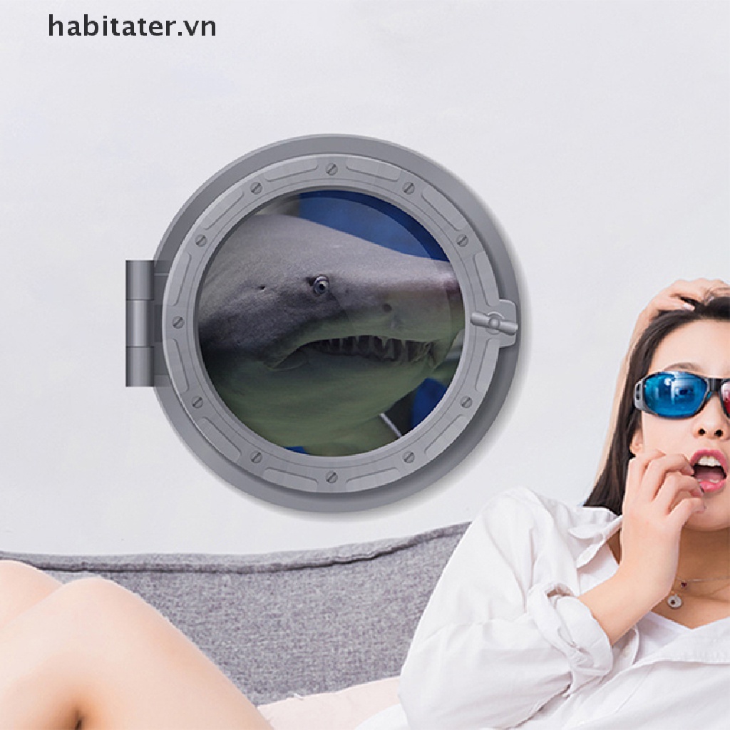Giấy Dán Tường Hình Cá Mập Dưới Nước Chống Thấm Nước Trang Trí Nhà Tắm