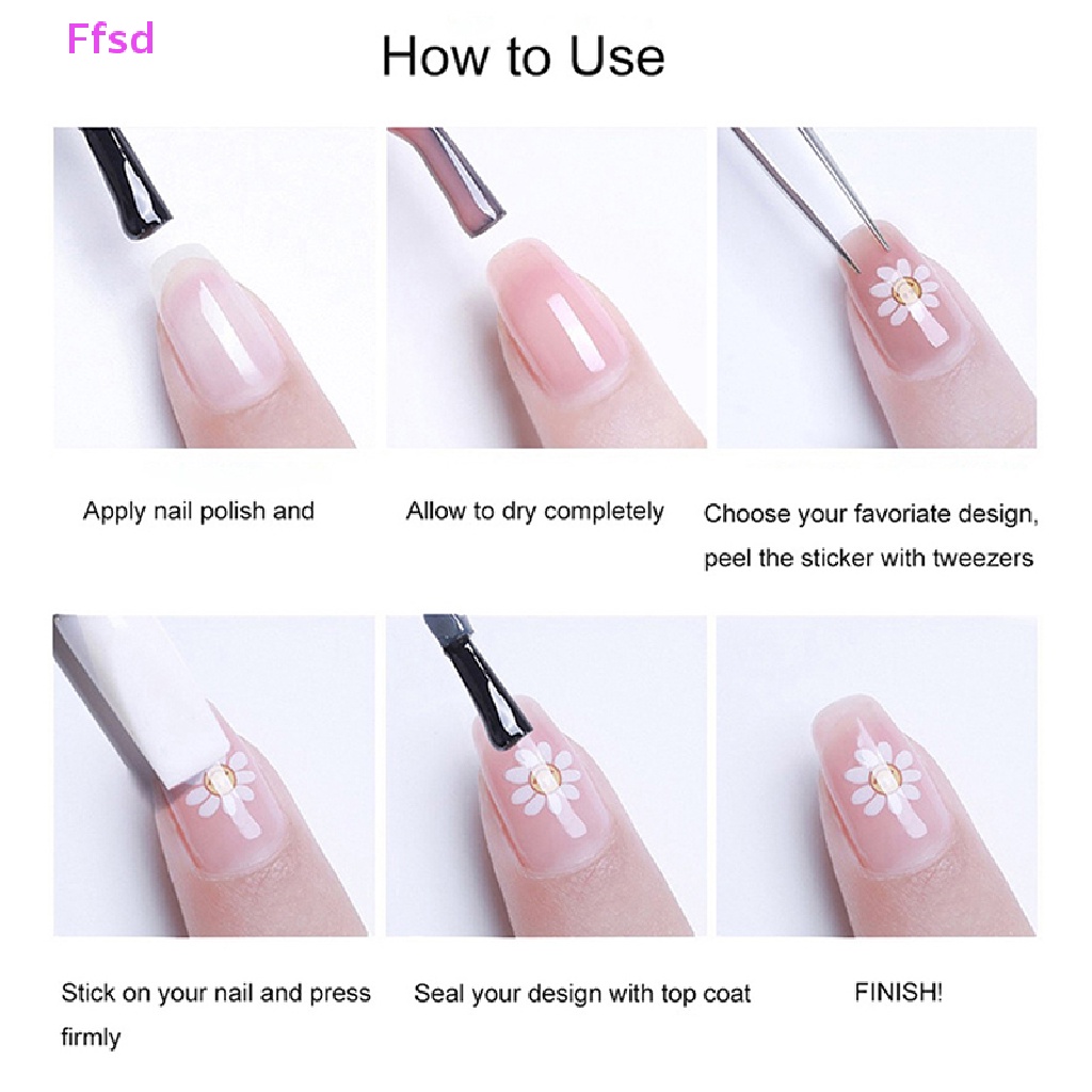 Miếng Dán Trang Trí Móng Tay 5D Hình Hoa Trái Tim Cho Nữ