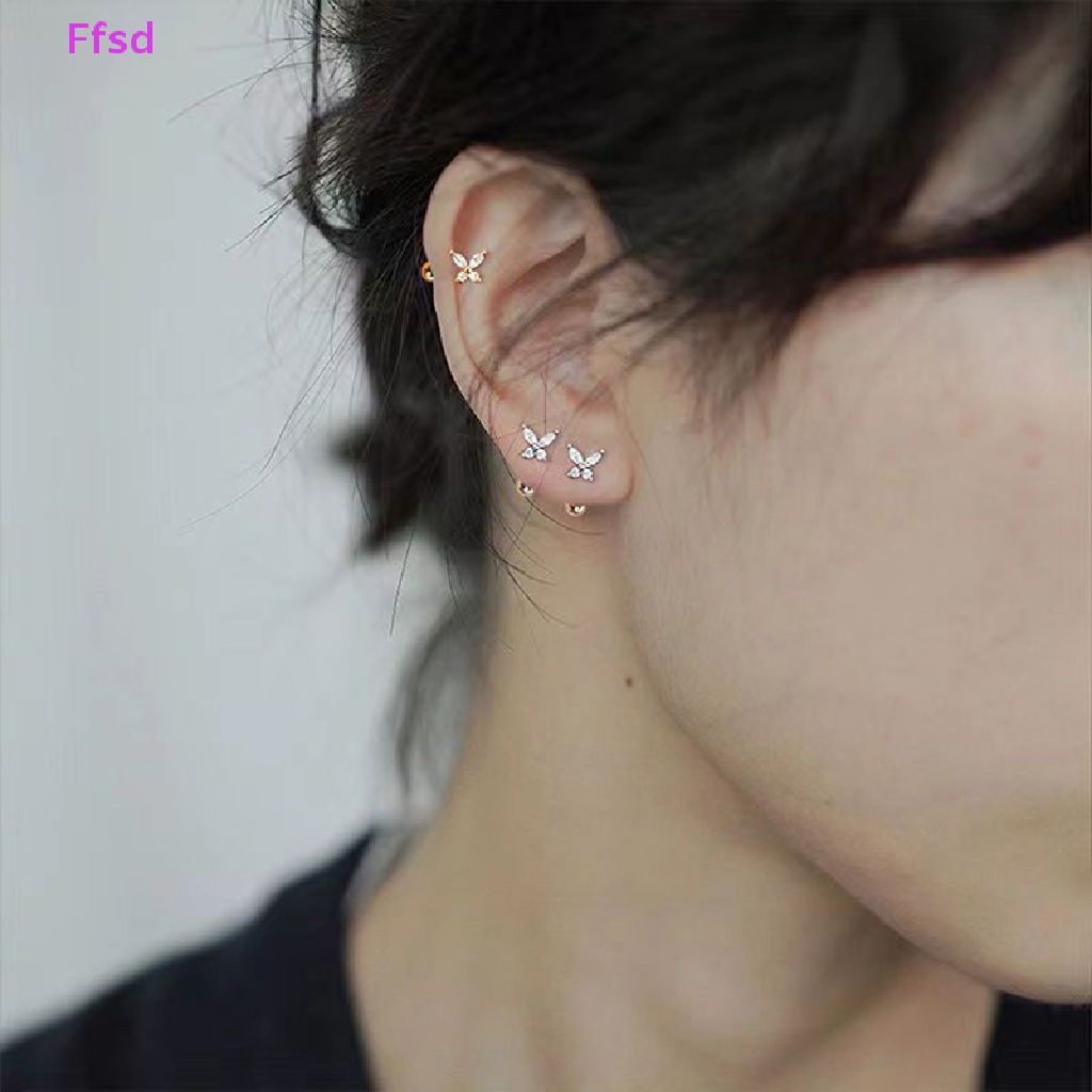 1 Đôi Khuyên Tai Hình Bướm Đính Đá Zircon Thời Trang Cho Nữ