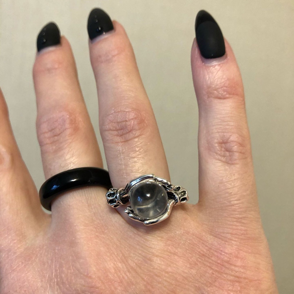 Nhẫn Đính Đá Quý Nhân Tạo Mạ Điện Phong Cách Phương Tây Cổ Điển