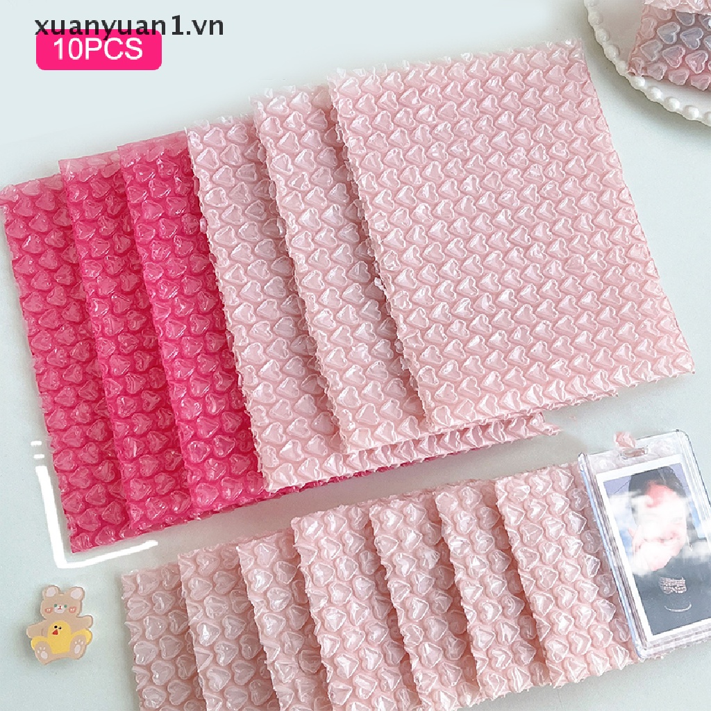 Xuan Set 10 Túi Bong Bóng Hình Trái Tim Có Đệm Khí Chống Sốc Chống Nước Đựng Phong Bì Doanh Nhân