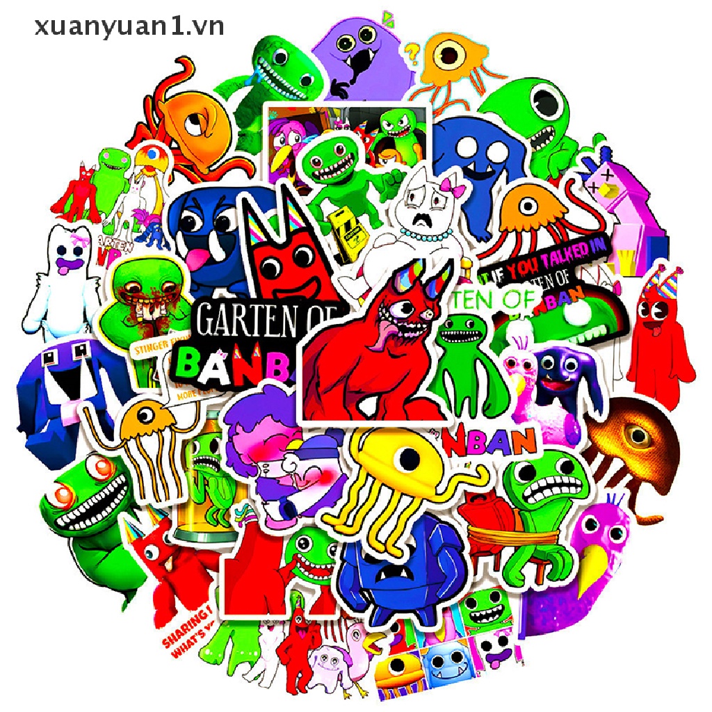 Set 50 Sticker Dán Trang Trí Sổ Tay Chủ Đề Phim Hoạt Hình Garten of Banban Horror