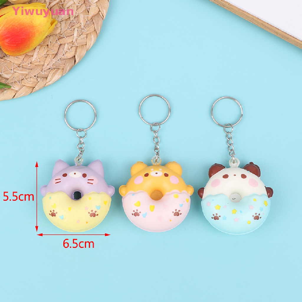 < Yiwuyuan > Đồ Chơi Móc Khóa Hình Bánh Donut Bóp Xả Stress Có Mặt Dây Chuyền Mới