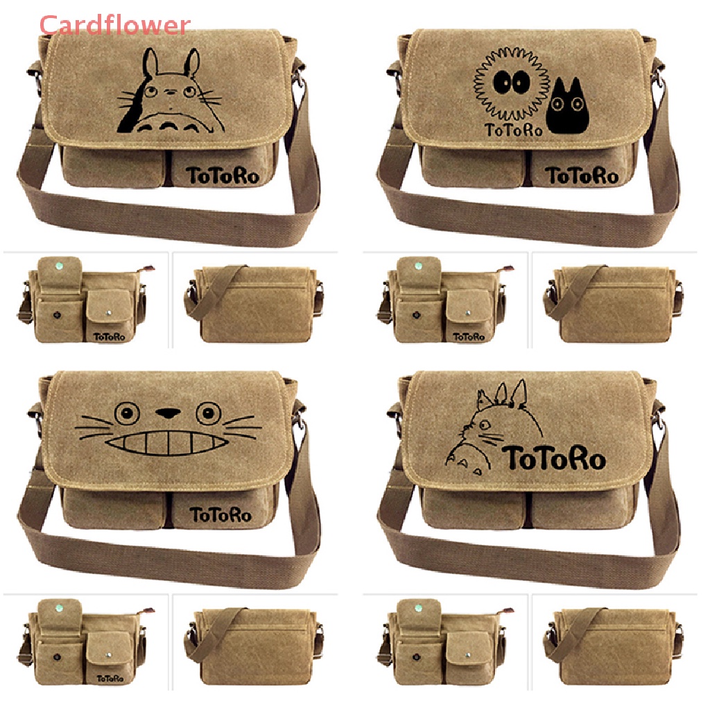 Túi Đeo Chéo Vai Bằng Vải Canvas Họa Tiết Hoạt Hình Anime Mới