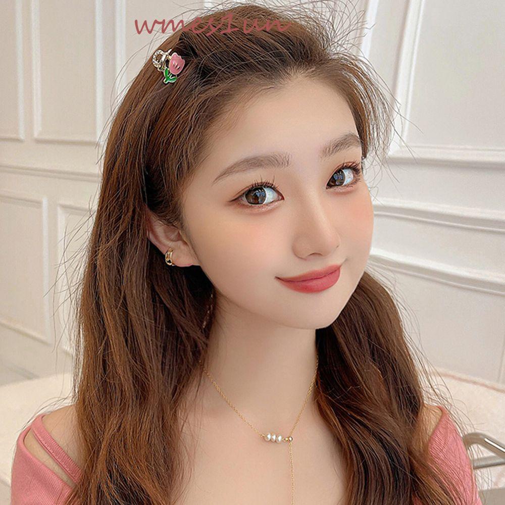 Kẹp Càng Cua Mini Bằng Kim Loại Hình Hoa Dễ Thương Cho Nữ WMES15H