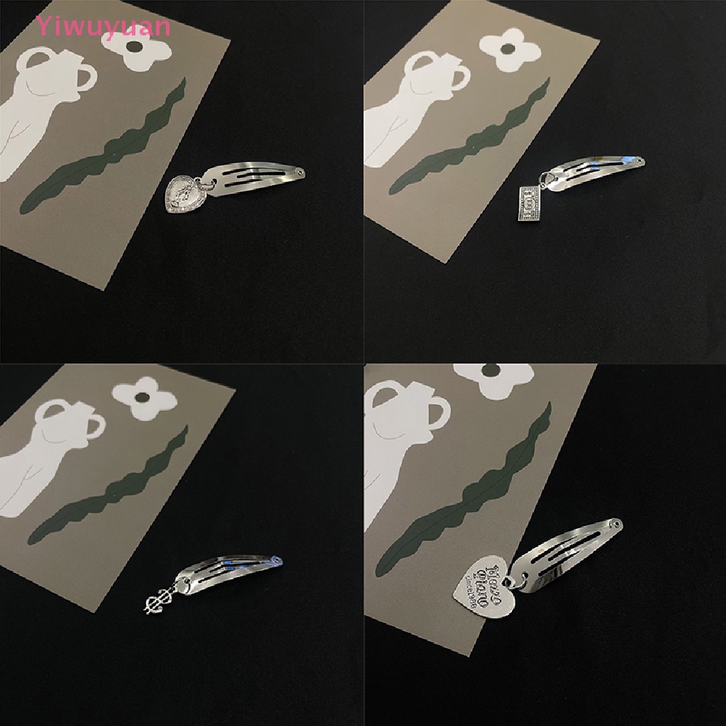 1 Kẹp Tóc Kim Loại Màu Bạc Hình Trái Tim Thời Trang