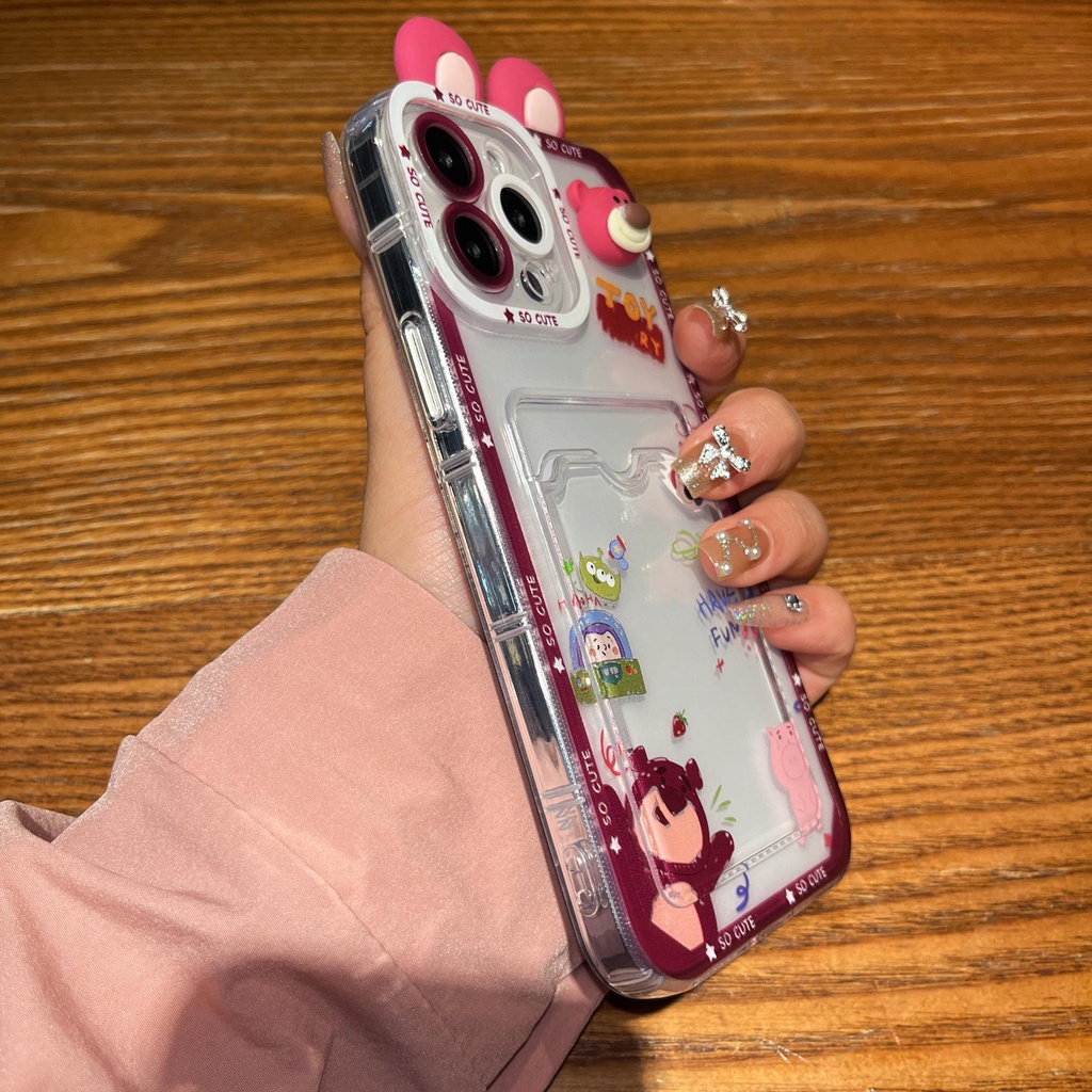 Ốp Điện Thoại Tpu Mềm Trong Suốt Hình Toy Story 3D Có Ngăn Đựng Thẻ Cho iPhone 14 13 12 11 Pro XR XS Max 7 8Plus