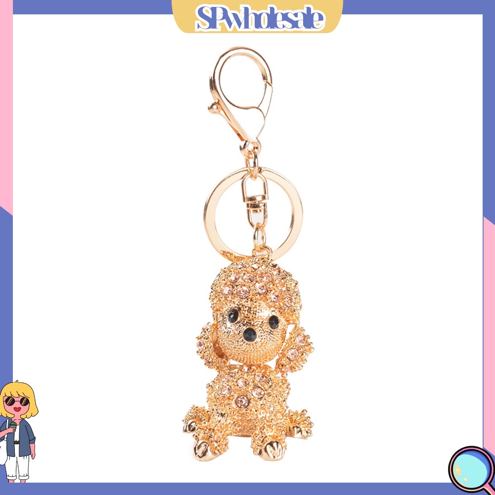 <SPwholesale> Móc Khóa Hình Cún Poodle Đính Đá Dễ Thương