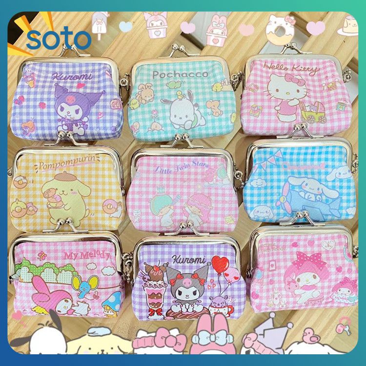 ♫Sanrio Ví Đựng Tiền Xu Túi Đựng Tiền Xu Hoạt Hình Hello Kitty Ví Nhỏ Sáng Tạo Ví Nữ My Melody Ví Dễ Thương Ví Trẻ Em
