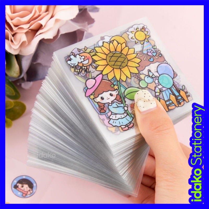 idako Miếng dán chống thấm nước trong suốt Miếng dán PET nhân vật hoạt hình DIY SS479