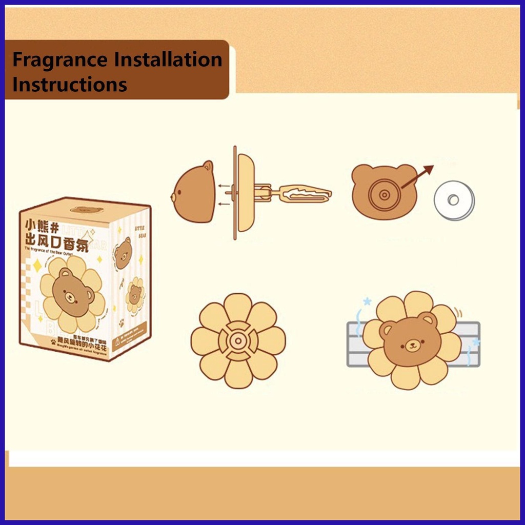 Kẹp Làm Mát Không Khí Xe Hơi Hình Chú Gấu Dễ Thương Lâu Trôi