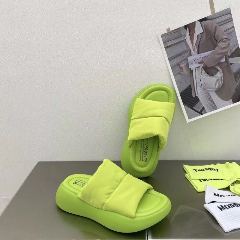 Kisstyle Dép Sandal Xỏ Ngón Đế Dày Mũi Tròn Bằng Vải Mềm Thoáng Khí Thoải Mái Ngoài Trời Cho Nữ