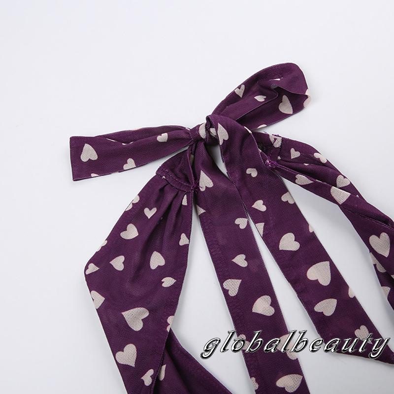 Áo Hai Dây Mùa Hè Họa Tiết Trái Tim Hở Lưng Gợi Cảm Cho Nữ