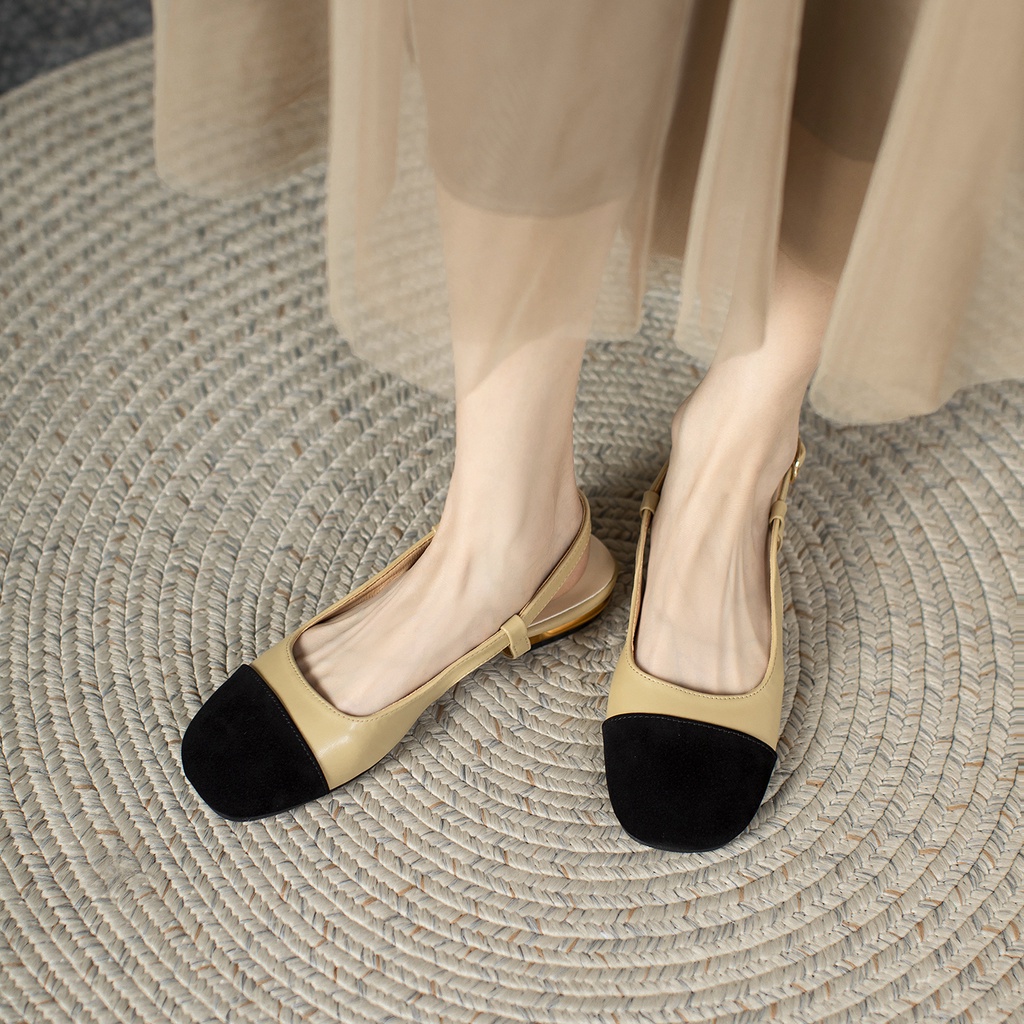 Giày Sandal Mũi Tròn Đế Bằng Size 34-40 Thời Trang Cho Nữ làm việc 2023