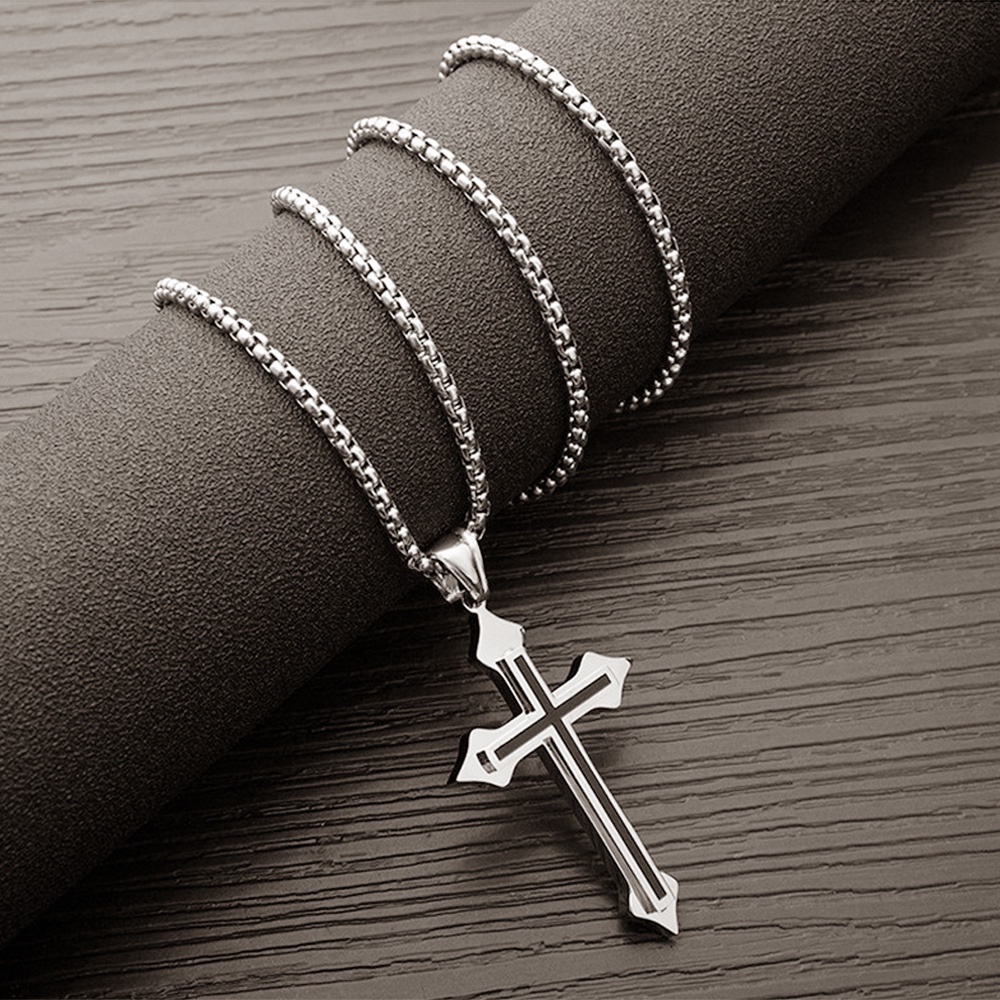 Dây Chuyền Mặt Thánh Giá / Chúa Jesus Đính Đá Pha Lê Phong Cách Đường Phố Vintage Cá Tính