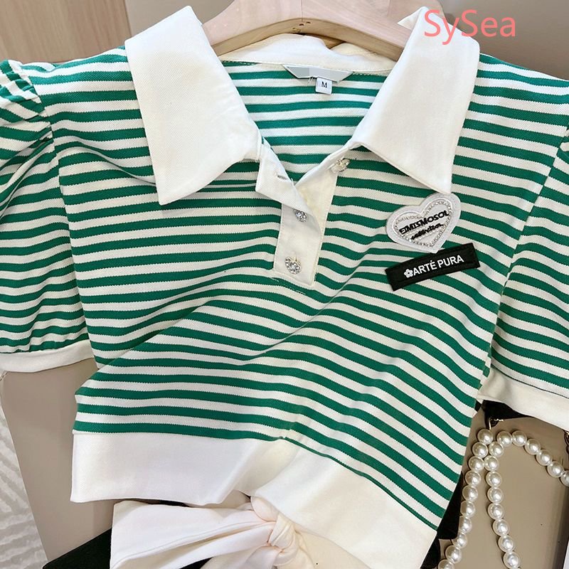 Áo Sơ Mi Kẻ Sọc Cổ Bẻ Phong Cách Hàn Quốc Cho Nữ