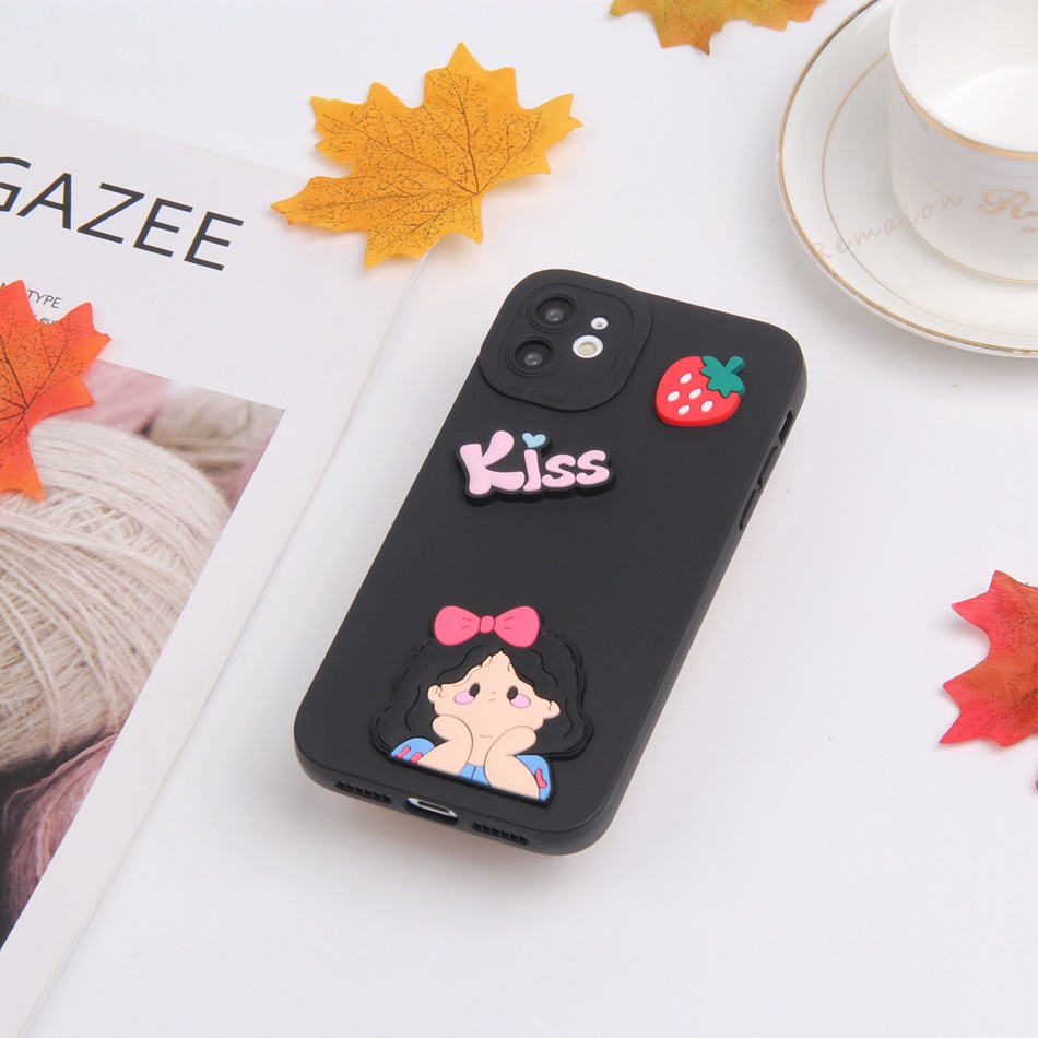 Ốp Điện Thoại Silicon Dẻo Hình Cô Gái 3D iPhone 11 12 13 14 Pro MAX Plus Mini X XR XS MAX 6 S 7 8 Plus SE 2020 11Pro 12pro 13Pro
