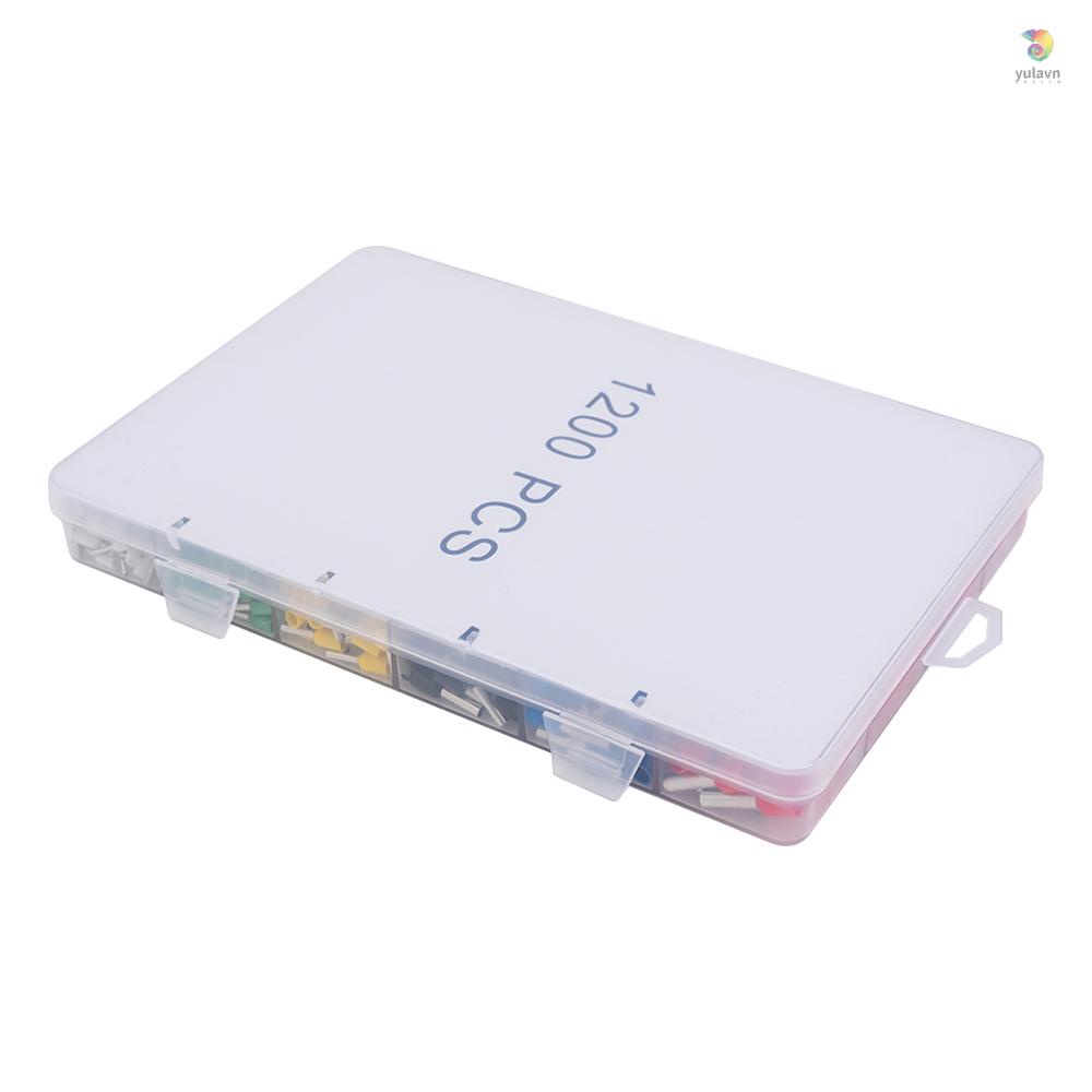 Bộ Dụng Cụ Uốn Dây Điện Cách Nhiệt AWG24-10 Kèm 1200 Đầu Nối Male Và Female