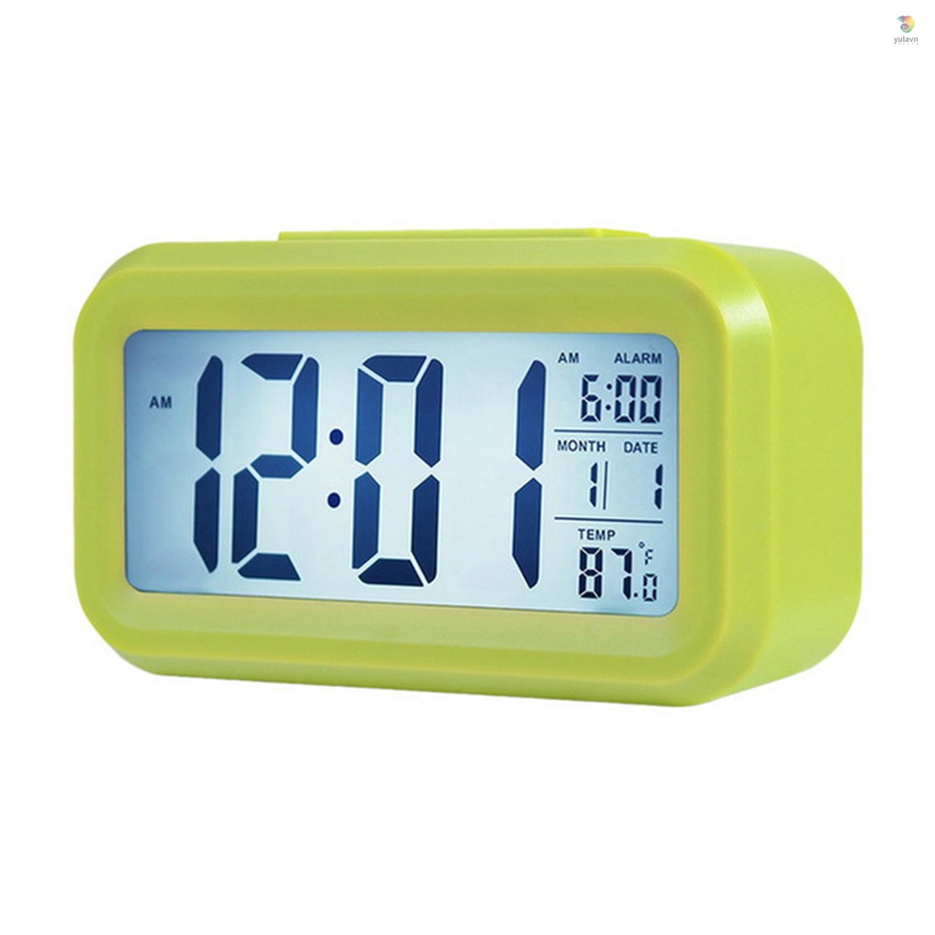 Đồng Hồ Báo Thức Kỹ Thuật Số Thông Minh Có Nút Bấm Ngày Và Nhiệt Độ Pin Hình Chữ Nhật Có Đèn Ngủ Cho Phòng Ngủ Trẻ Em