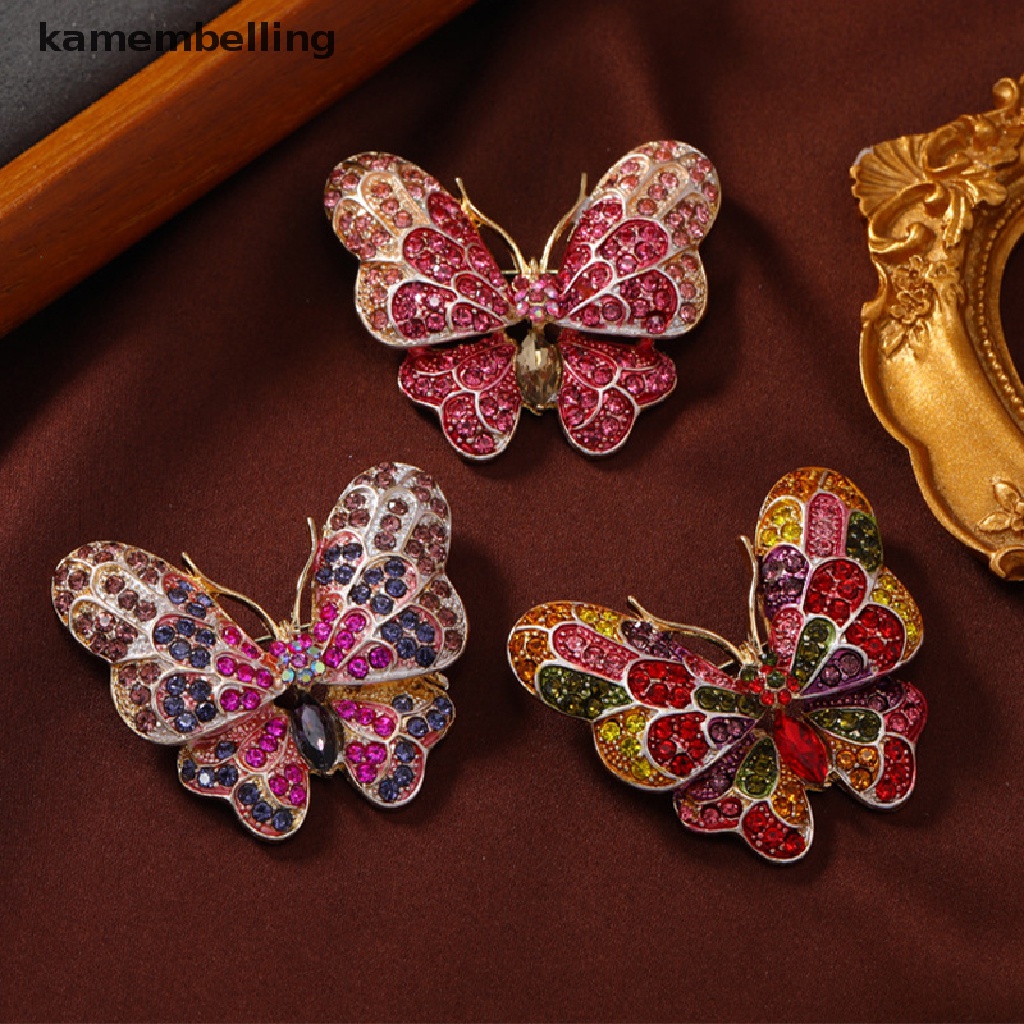 Trâm Cài Áo Hình Bướm Đính Đá Nhiều Màu Sắc Thời Trang