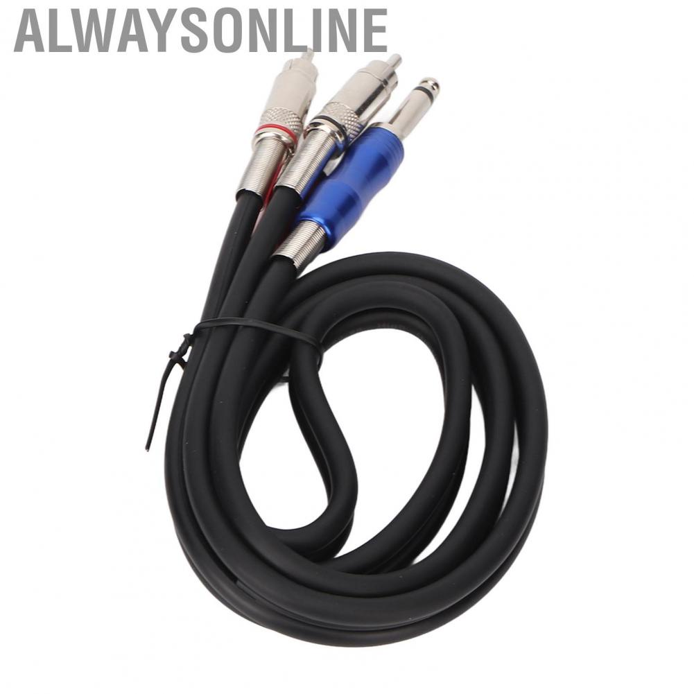 Alwaysonline Dual 1/4 Inch TS To RCA Cable  Male Noise Isolation Detachable 6.35mm Corrosion Resistant for Amplifier TV