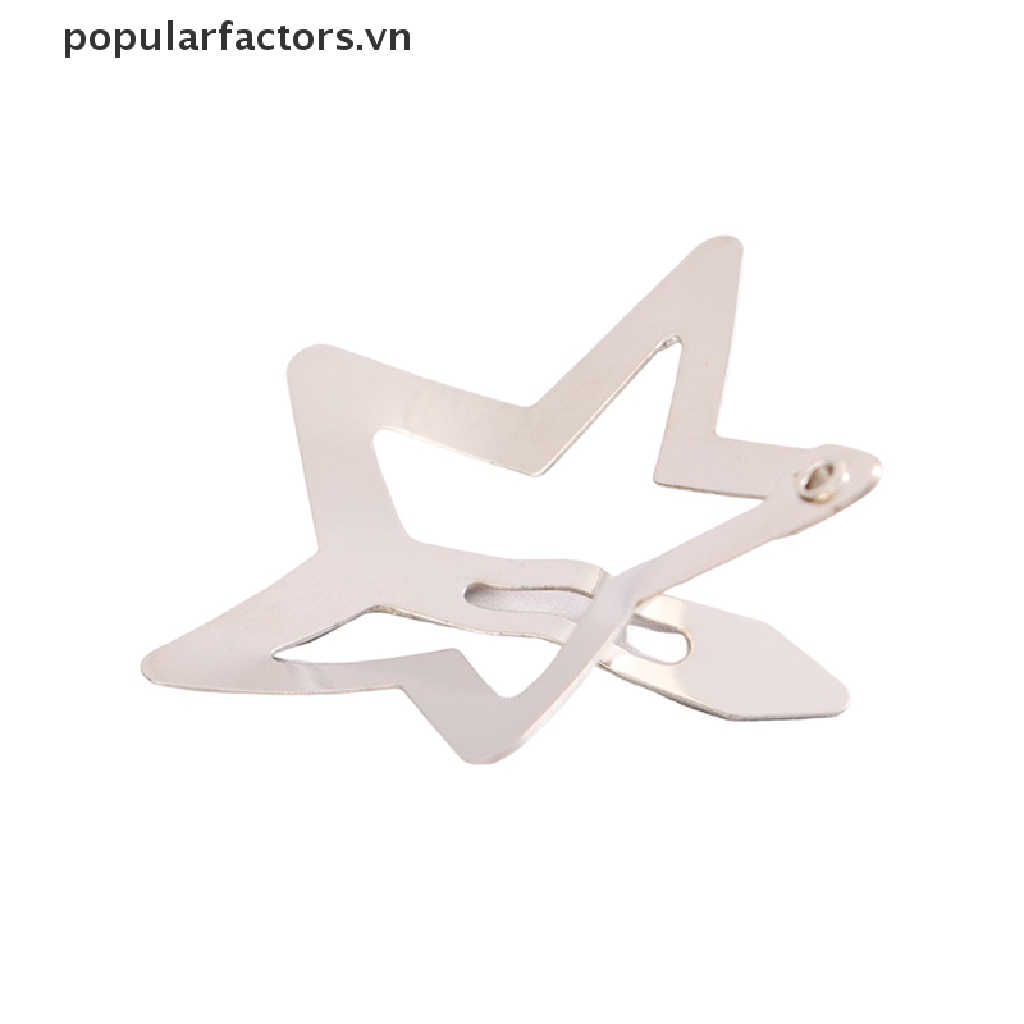 Set 4 Kẹp Tóc Ngôi Sao Màu Bạc Đơn Giản Cho Nữ