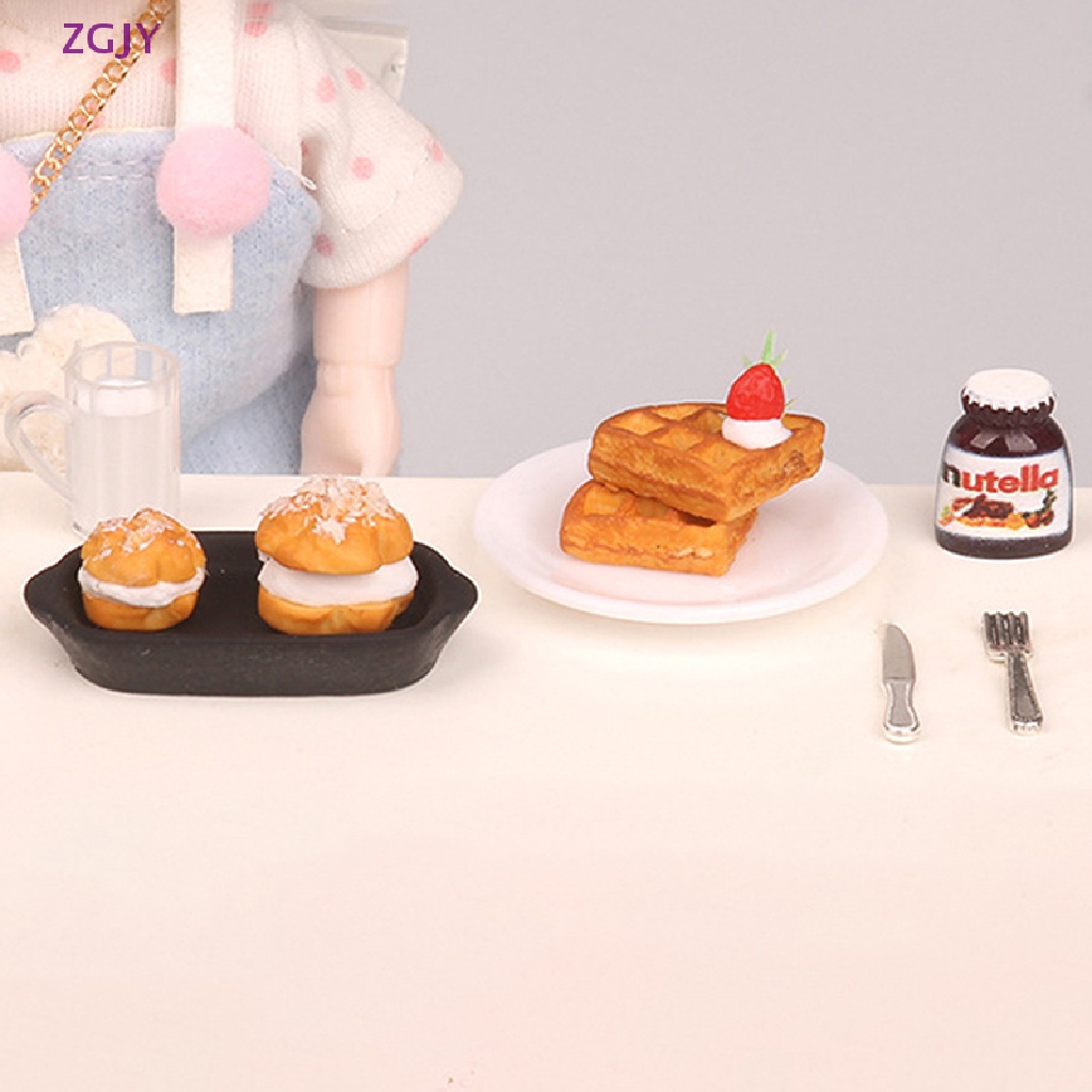 1 Bộ Mô Hình Bánh Waffle Mini Cho Nhà Búp Bê Mới