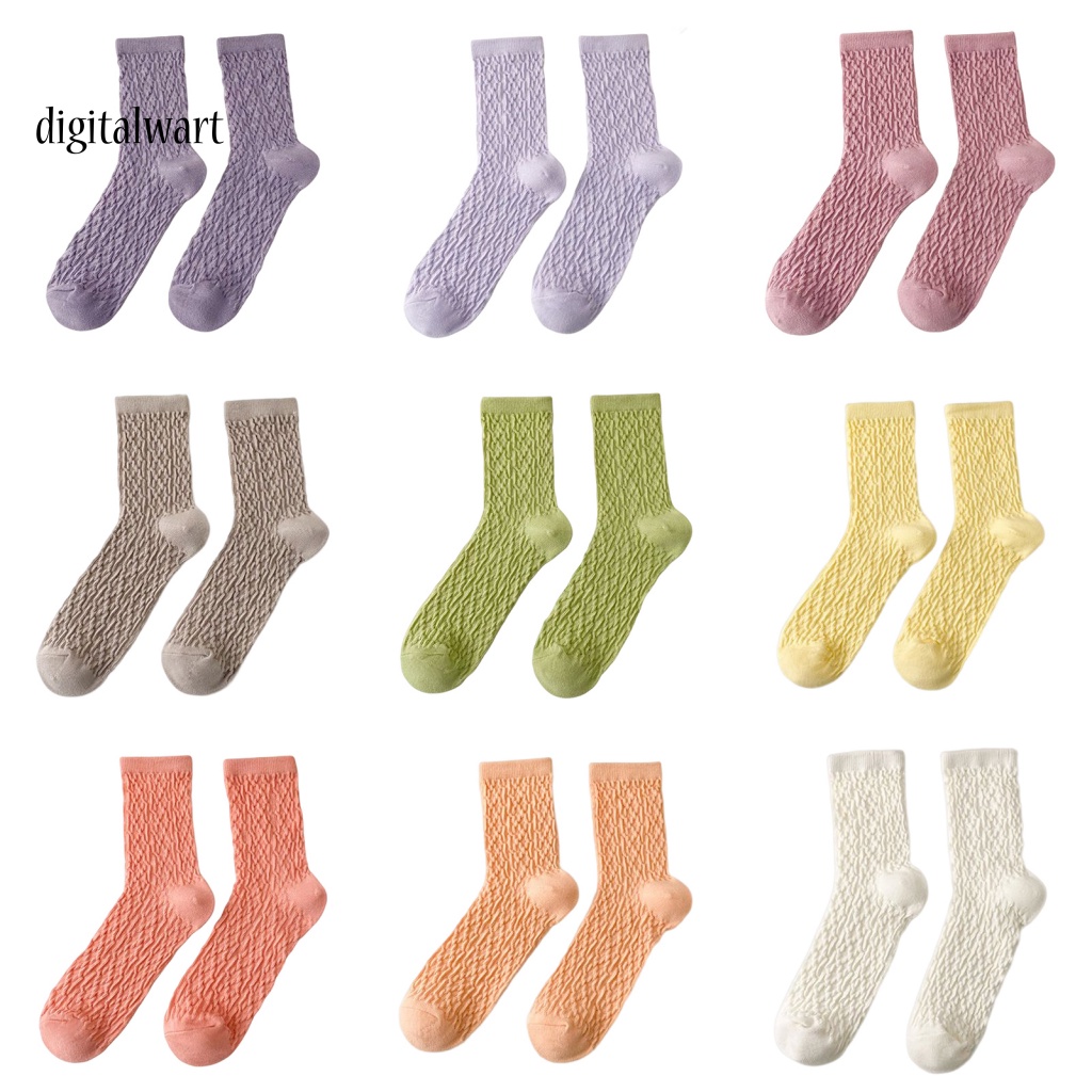 Kỹ Thuật Số| Set 10 Đôi Vớ Bằng Cotton Thoáng Khí Màu Sắc Ngọt Ngào Cho Nữ