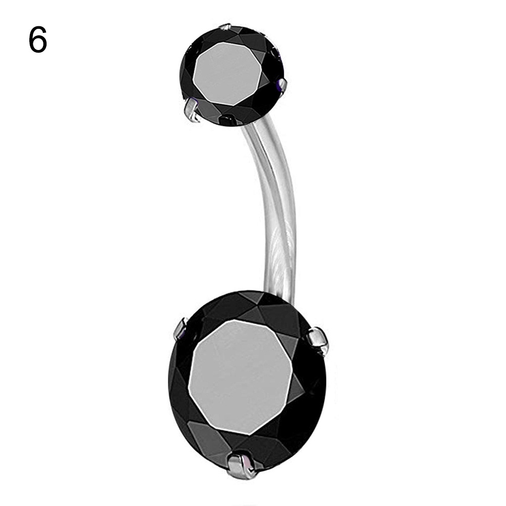 Khuyên Rốn Dạng Thanh Tạ Đính Đá Zircon Hình Tròn Cho Nữ