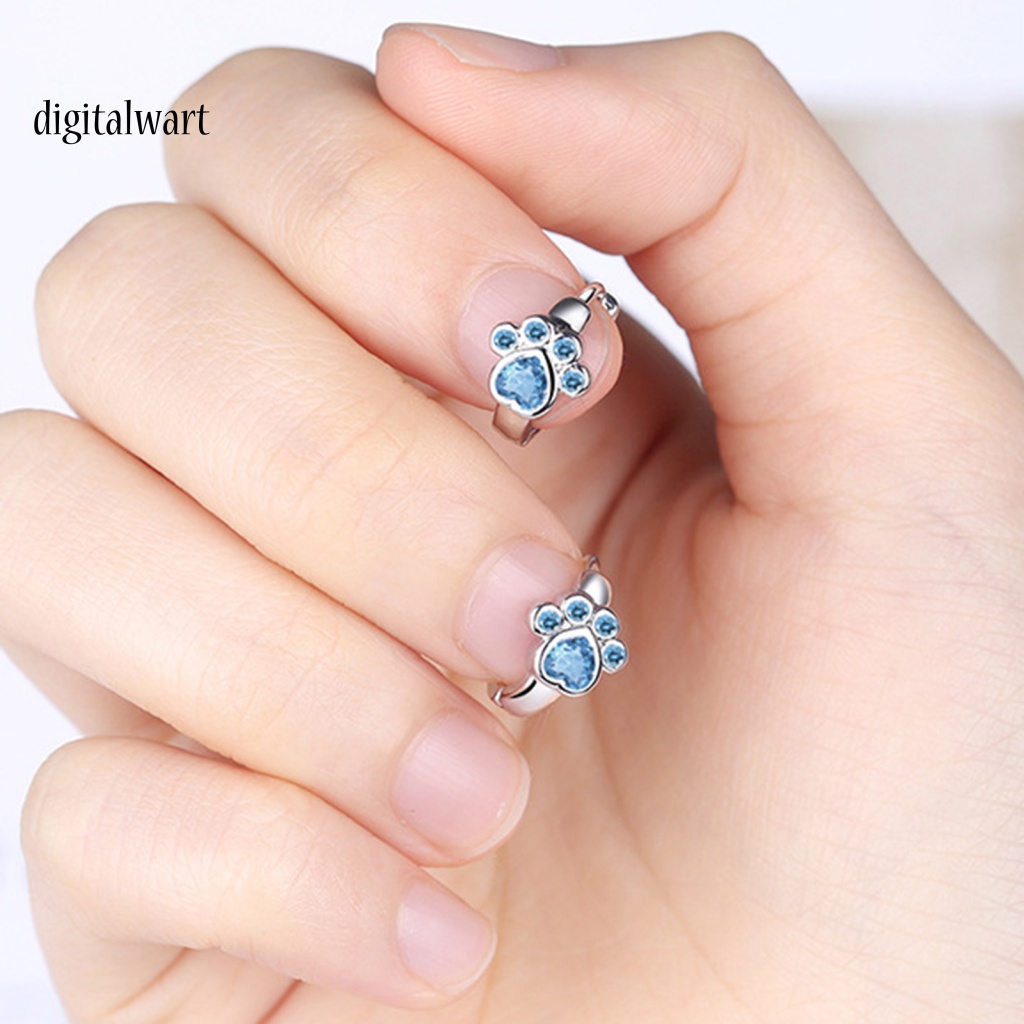 Kỹ Thuật Số| 1 Đôi Bông Tai Xỏ Lỗ Hình Dấu Chân Động Vật Đính Đá Zircon Lâu Trôi Dễ Thương