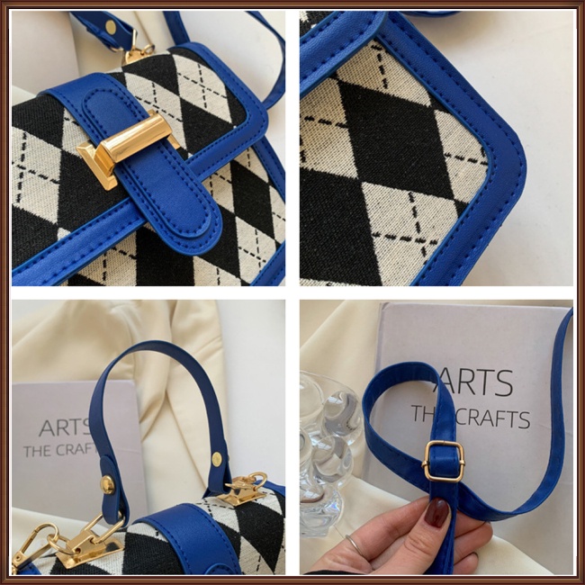 Túi Xách Da Pu Họa Tiết Kẻ Sọc Có Khóa Nam Châm Thời Trang Cho Nữ