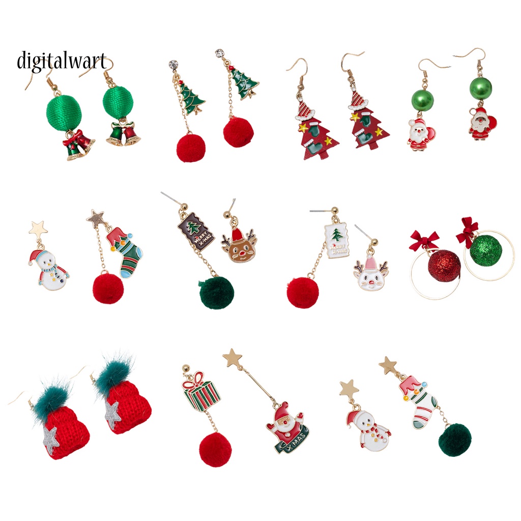 Kỹ Thuật Số| 1 Cặp Bông Tai Giáng Sinh Màu Sắc Tinh Tế Dễ Mặc Nhẹ Nhàng