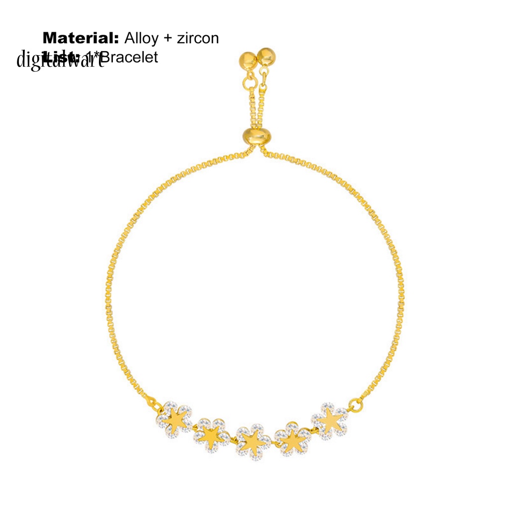 Kỹ Thuật Số| Vòng Đeo Tay Bằng Hợp Kim Họa Tiết Hoa Thời Trang Có Thể Điều Chỉnh Cho Cuộc Sống Hàng Ngày