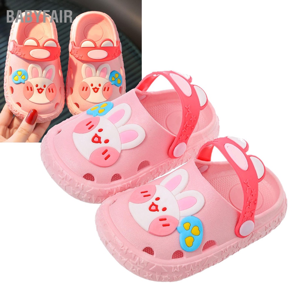 Babyfair Dép Đi Trong Vườn Có Lỗ Hở Bé Gái Cắt Ra Hình Hoạt Dễ Thương Họa Tiết Thỏ Mùa Hè Huyệt