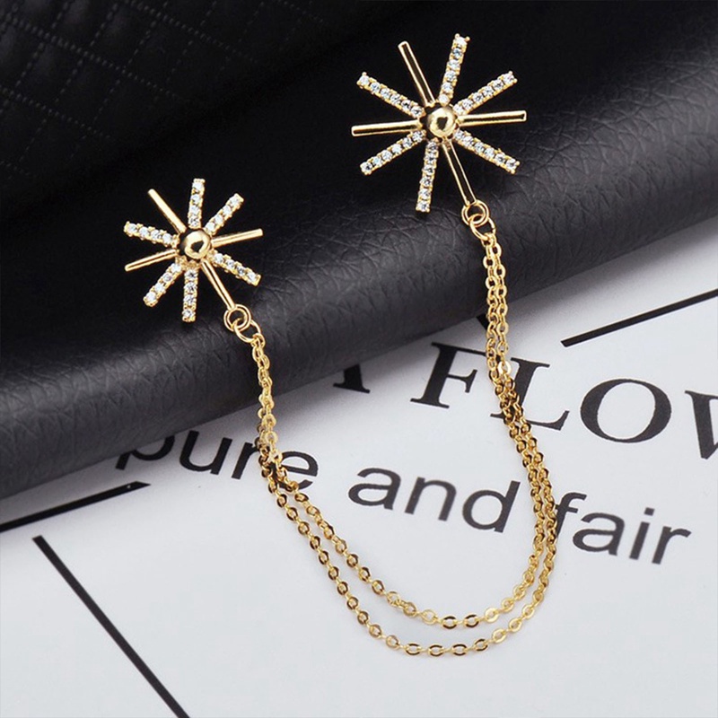 Ygt Ghim Cài Áo Hình Bông Tuyết Ngôi Sao Mặt Trăng Tua Rua Đính Đá Zircon Cho Nữ