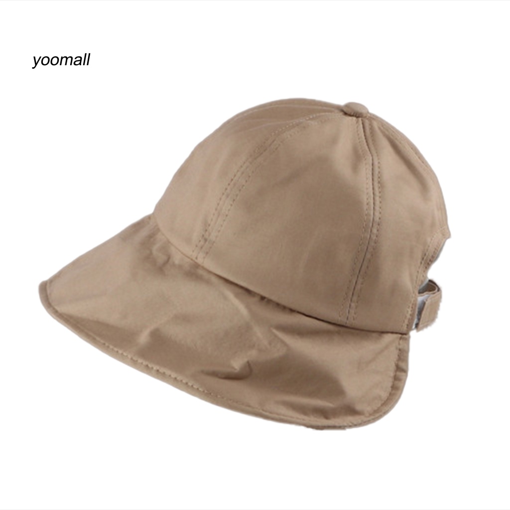 Nón Tai Bèo Đi Biển Vành Ngắn Lưng Gấp Gọn Màu Trơn Cho Nữ